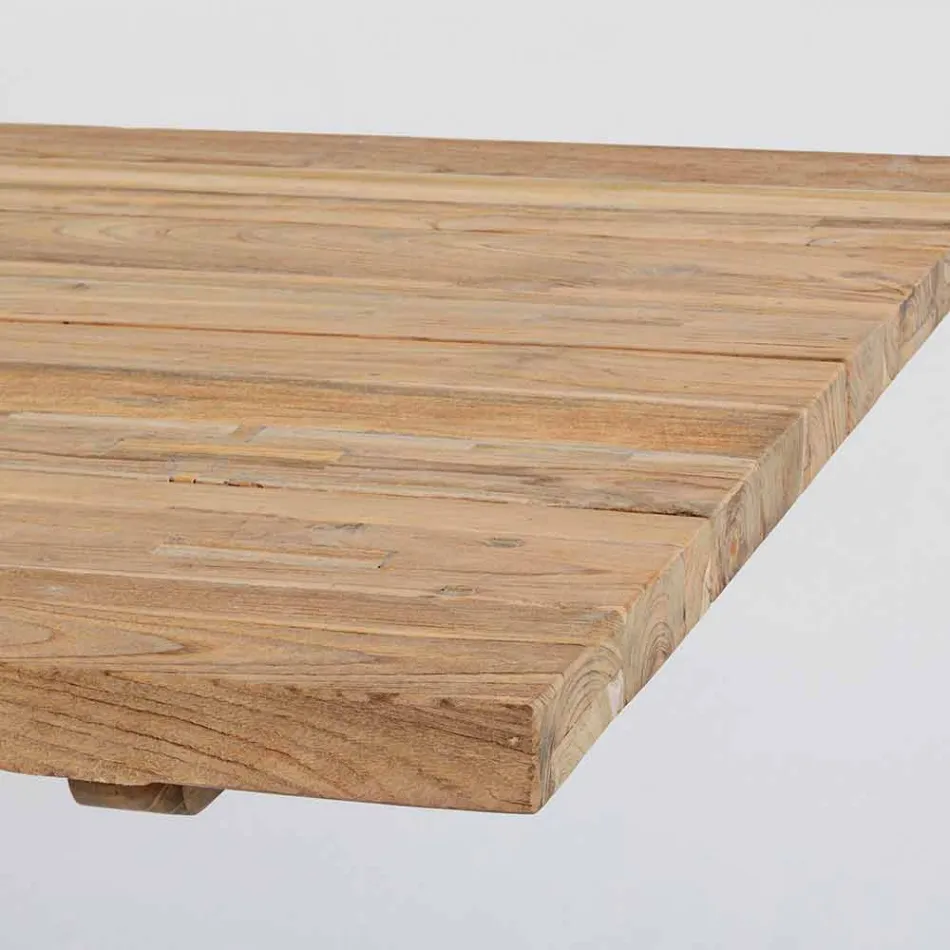 Tavolo da Giardino con Piano in Legno di Teak di Design Homemotion - Cowen Viadurini