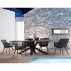 Tavolo da Giardino con Piano in Legno di Teak di Design Homemotion - Cowen Viadurini