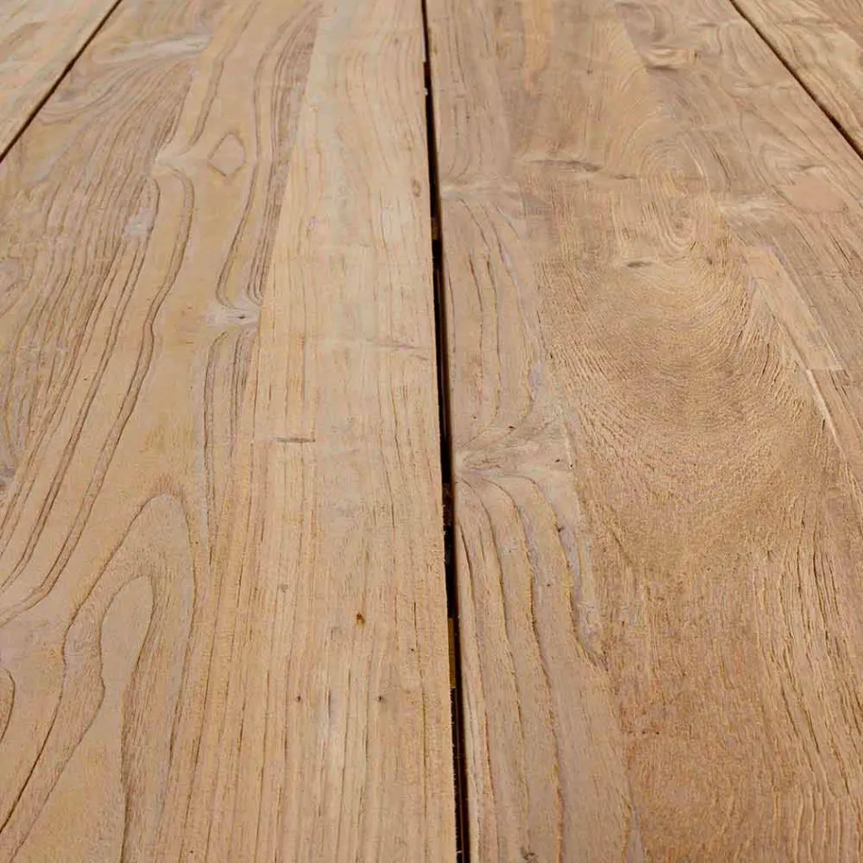 Tavolo da Giardino con Piano in Legno di Teak di Design Homemotion - Cowen Viadurini