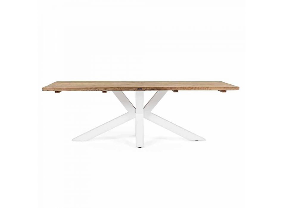 Tavolo da Giardino con Piano in Legno di Teak di Design Homemotion - Cowen Viadurini