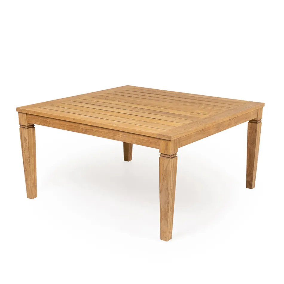 Tavolo da Giardino con Struttura in Teak Naturale Spazzolato - Artes Viadurini