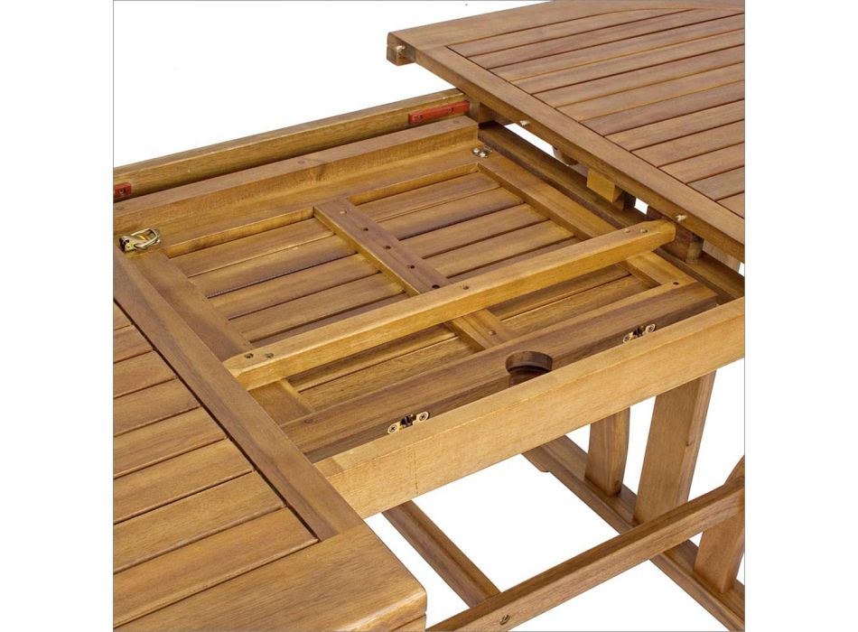 Tavolo da Giardino di Design Allungabile Fino 200 cm Ovale in Legno - Roxen Viadurini