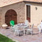 Tavolo da giardino di design con piano in vetro Romeo, fatto a mano Viadurini