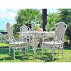 Tavolo da giardino di design con piano in vetro Romeo, fatto a mano Viadurini