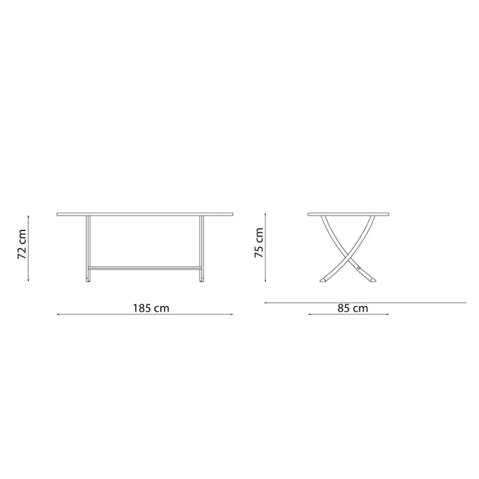 Tavolo da Giardino in Acciaio Zincato Realizzato in Italia - Blair  Viadurini