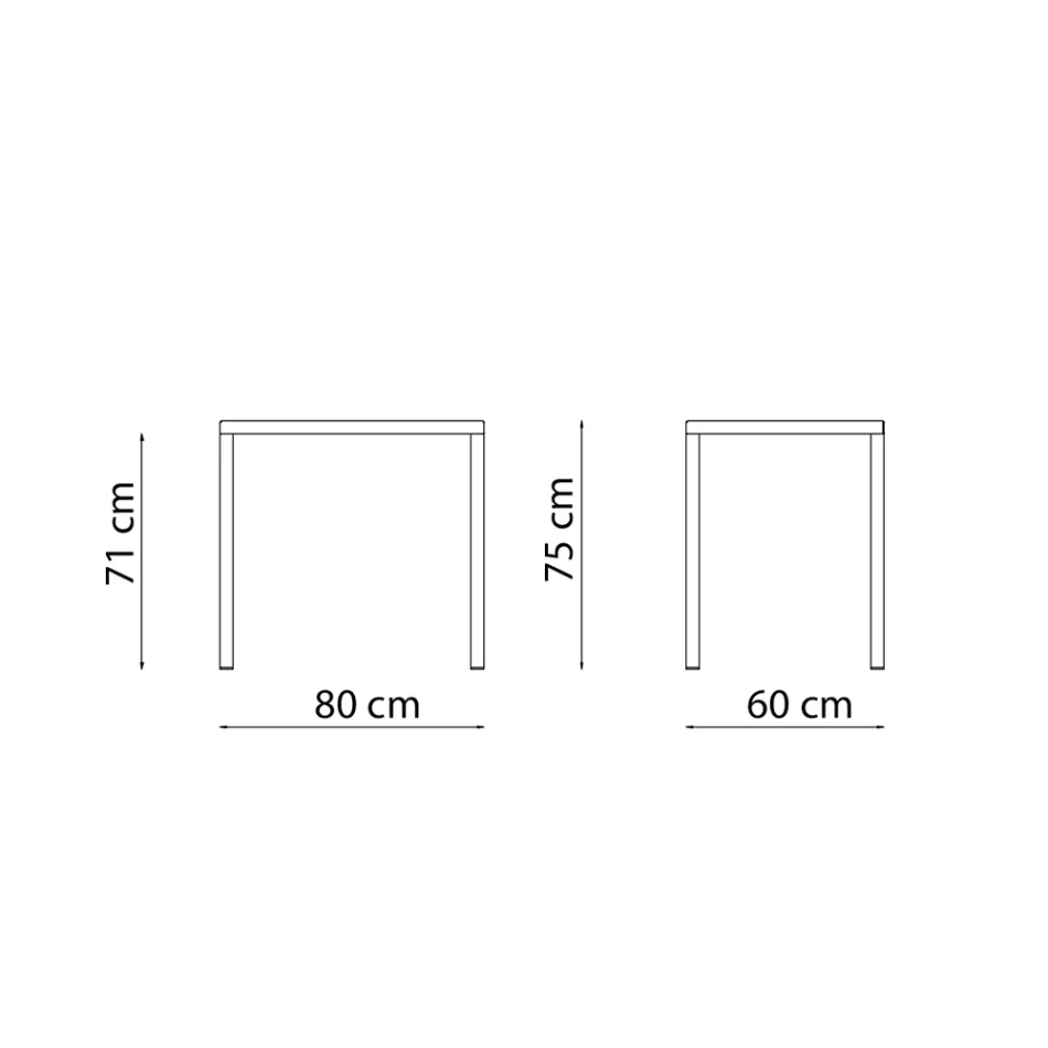 Tavolo da Giardino in Acciaio Zincato Rettangolare Made in Italy - Azul Viadurini