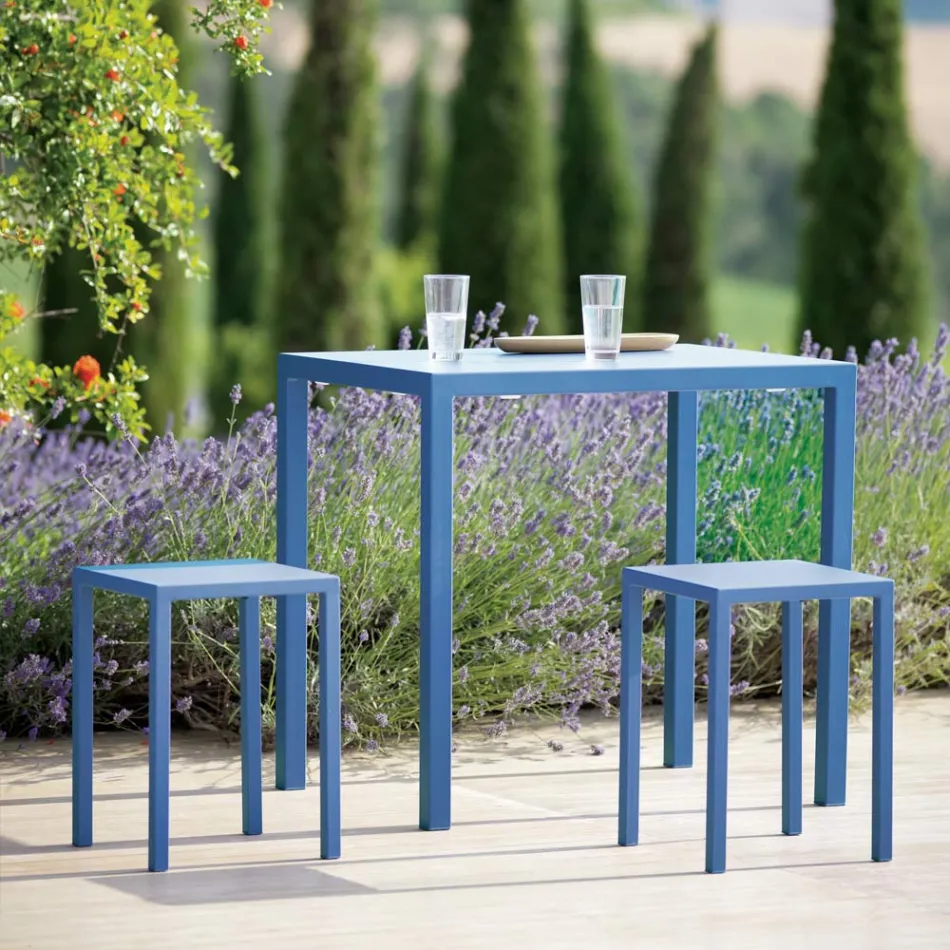Tavolo da Giardino in Acciaio Zincato Rettangolare Made in Italy - Azul Viadurini