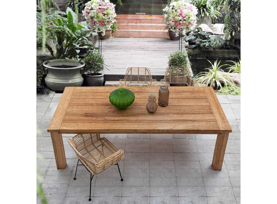 Tavolo da Giardino in Legno di Teak di Design, 8 Posti Homemotion - Hunter Viadurini