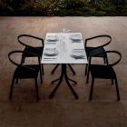 Tavolo da Giardino Lusso in Alluminio e Hpl Bianco o Canna di Fucile - Filomena Viadurini
