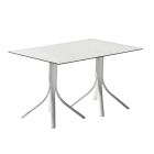 Tavolo da Giardino Lusso in Alluminio e Hpl Bianco o Canna di Fucile - Filomena Viadurini