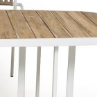 Tavolo da Giardino Semi-ovale in Alluminio e Teak - Eugene Viadurini