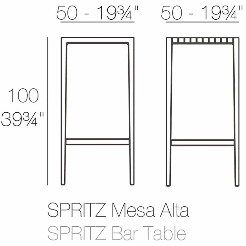 Tavolo da giardino Spritz by Vondom in polipropilene e fibra di vetro Viadurini