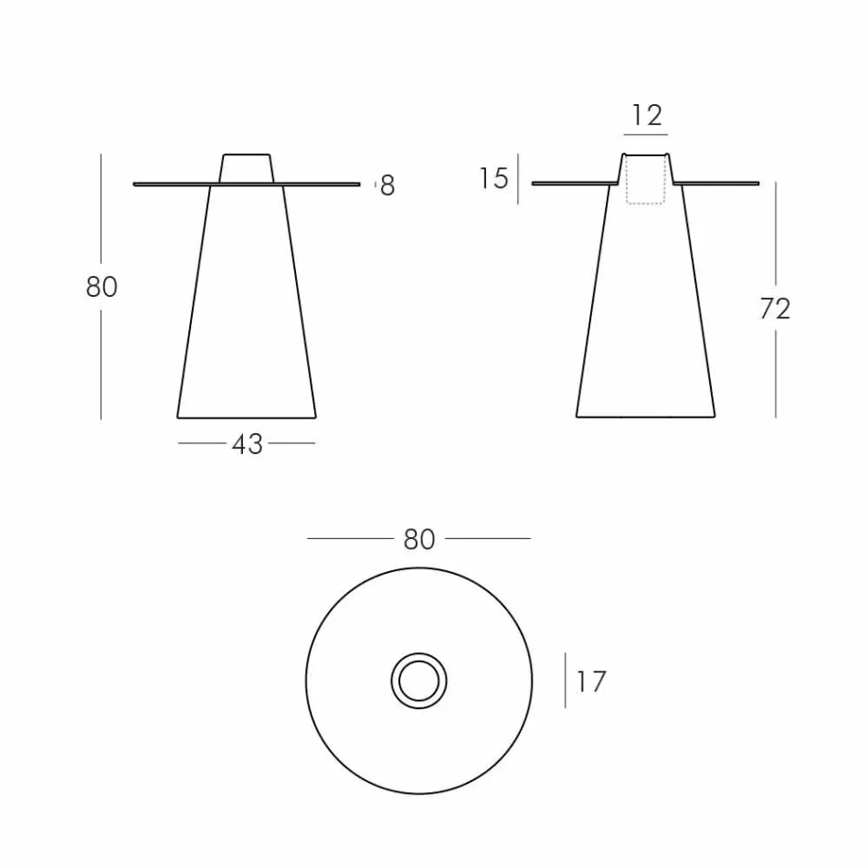 Tavolo da interni luminoso Slide Peak(H80)polietilene vetro made Italy Viadurini