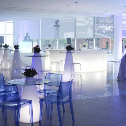 Tavolo da interni luminoso Slide Peak(H80)polietilene vetro made Italy Viadurini