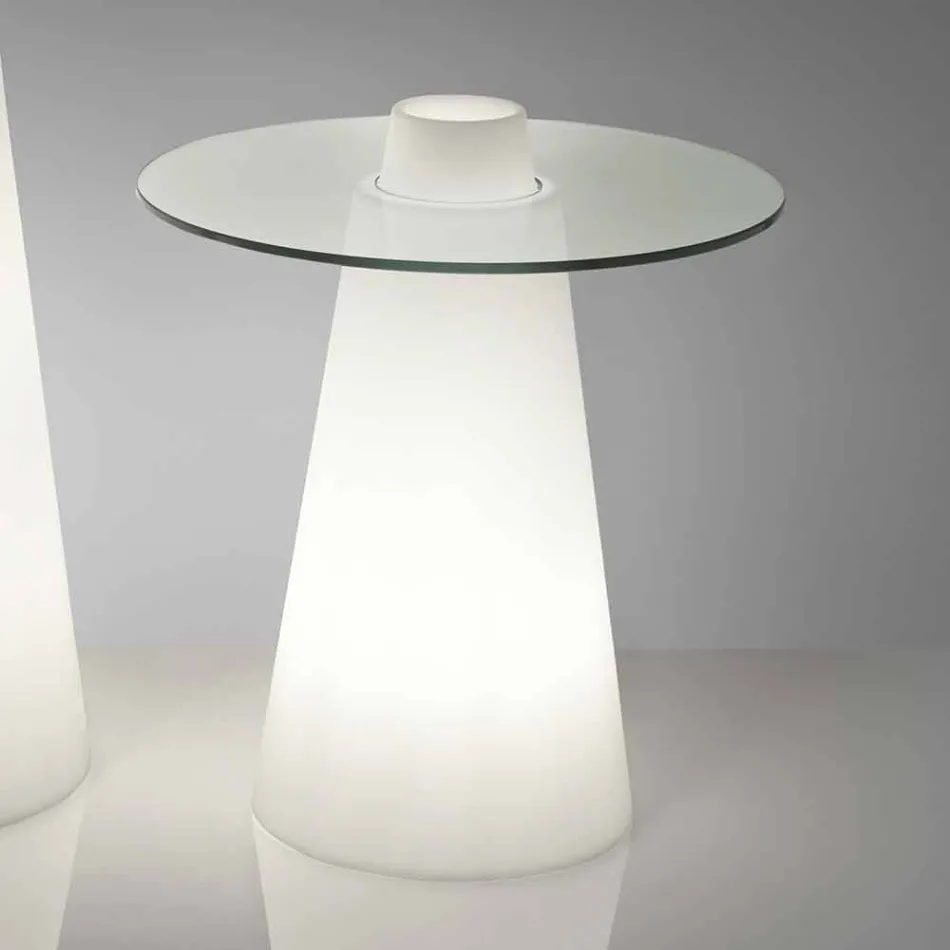 Tavolo da interni luminoso Slide Peak(H80)polietilene vetro made Italy Viadurini