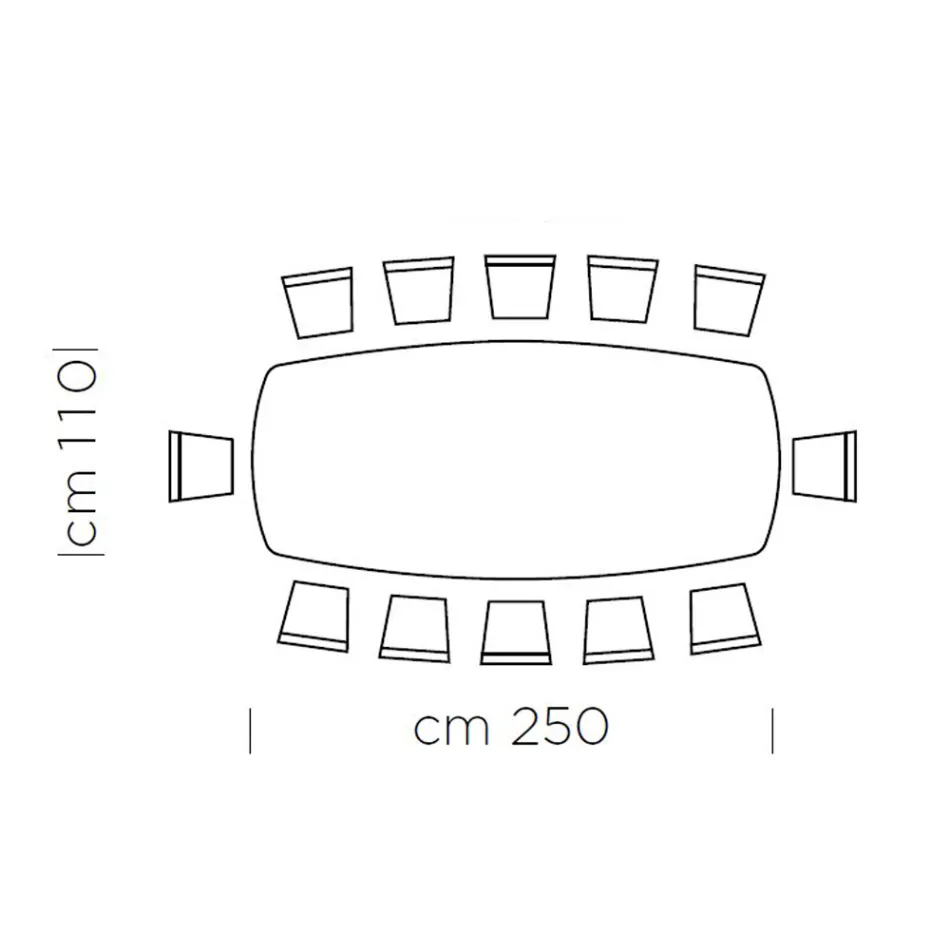 Tavolo da Pranzo a Botte in Fenix e Acciaio Made in Italy di Lusso - Settimmio Viadurini