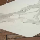 Tavolo da Pranzo a Botte in Laminam e Marmo Sintetico Made in Italy - Brontolo Viadurini