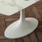 Tavolo da Pranzo a Botte in Laminam e Marmo Sintetico Made in Italy - Brontolo Viadurini