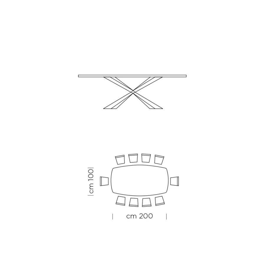 Tavolo da Pranzo a Botte in Laminato Effetto Legno Made in Italy - Grotta Viadurini