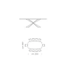 Tavolo da Pranzo a Botte in Vetro e Acciaio Realizzato in Italia - Grotta Viadurini