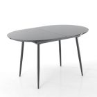 Tavolo da Pranzo Allungabile a 160 cm in Mdf e Metallo Grigio - Carmelo Viadurini