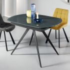 Tavolo da Pranzo Allungabile a 180 cm di Vetro e Metallo Verniciato - Beatriz Viadurini