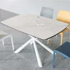 Tavolo da Pranzo Allungabile a 200/230 cm in Vetroceramica e Metallo - Naisha Viadurini