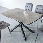 Tavolo da Pranzo Allungabile a 200/230 cm in Vetroceramica e Metallo - Naisha Viadurini