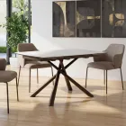 Tavolo da Pranzo Allungabile a 200/230 cm in Vetroceramica e Metallo - Naisha Viadurini