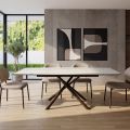 Tavolo da Pranzo Allungabile a 200/230 cm in Vetroceramica e Metallo - Naisha