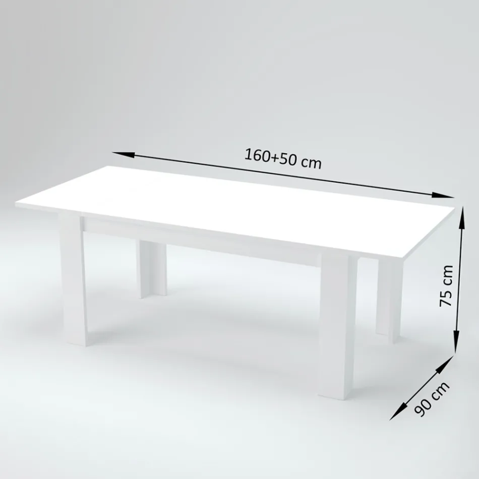 Tavolo da Pranzo Allungabile a 210 cm Design in Legno Sostenibile - Perro Viadurini