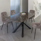Tavolo da Pranzo Allungabile a 230 cm in Vetroceramica e Metallo - Kinari Viadurini