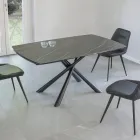 Tavolo da Pranzo Allungabile a 230 cm in Vetroceramica e Metallo - Kinari Viadurini