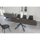 Tavolo da Pranzo Allungabile a 230 cm in Vetroceramica e Metallo - Kinari Viadurini