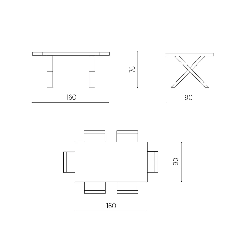 Tavolo da Pranzo Allungabile a 260 cm Effetto Legno Made in Italy - Lenova Viadurini