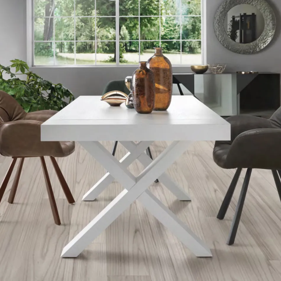 Tavolo da Pranzo Allungabile a 260 cm Effetto Legno Made in Italy - Lenova Viadurini