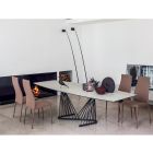 Tavolo da Pranzo Allungabile a 290 cm in Metallo e Piano Ceramica - Ricolo Viadurini