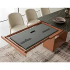 Tavolo da Pranzo Allungabile a 298 cm in Ceramica e Metallo Made in Italy - Girasole Viadurini