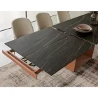 Tavolo da Pranzo Allungabile a 298 cm in Ceramica e Metallo Made in Italy - Girasole Viadurini