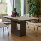 Tavolo da Pranzo Allungabile a 298 cm in Ceramica e Metallo Made in Italy - Girasole Viadurini