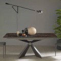 Tavolo da Pranzo Allungabile 298 cm in Metallo e Piano in Ceramica - Anaconda