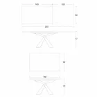 Tavolo da Pranzo Allungabile a 298 cm in Metallo e Piano in Ceramica - Anaconda Viadurini