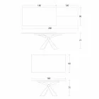 Tavolo da Pranzo Allungabile a 298 cm in Metallo e Piano in Ceramica - Anaconda Viadurini
