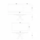 Tavolo da Pranzo Allungabile a 298 cm in Metallo e Piano in Ceramica - Anaconda Viadurini