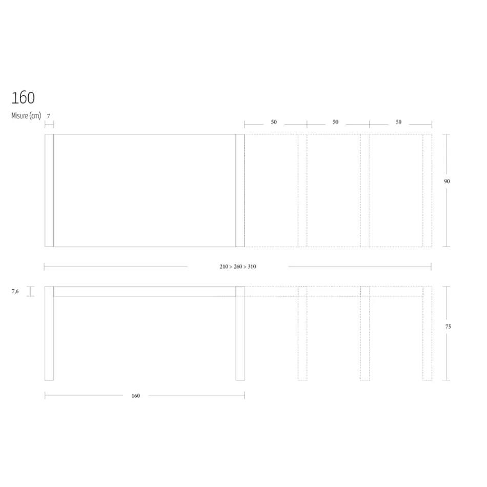 Tavolo da Pranzo Allungabile a 310 cm in Metallo Made in Italy - Euclide Viadurini