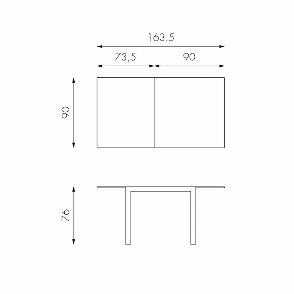 Tavolo da pranzo allungabile con piano in vetro Teo Viadurini