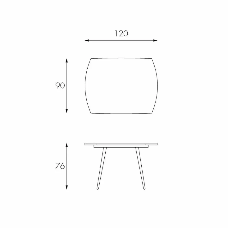 Tavolo da pranzo allungabile con top in vetro Japan New Viadurini