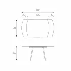 Tavolo da pranzo allungabile con top in vetro Japan New Viadurini