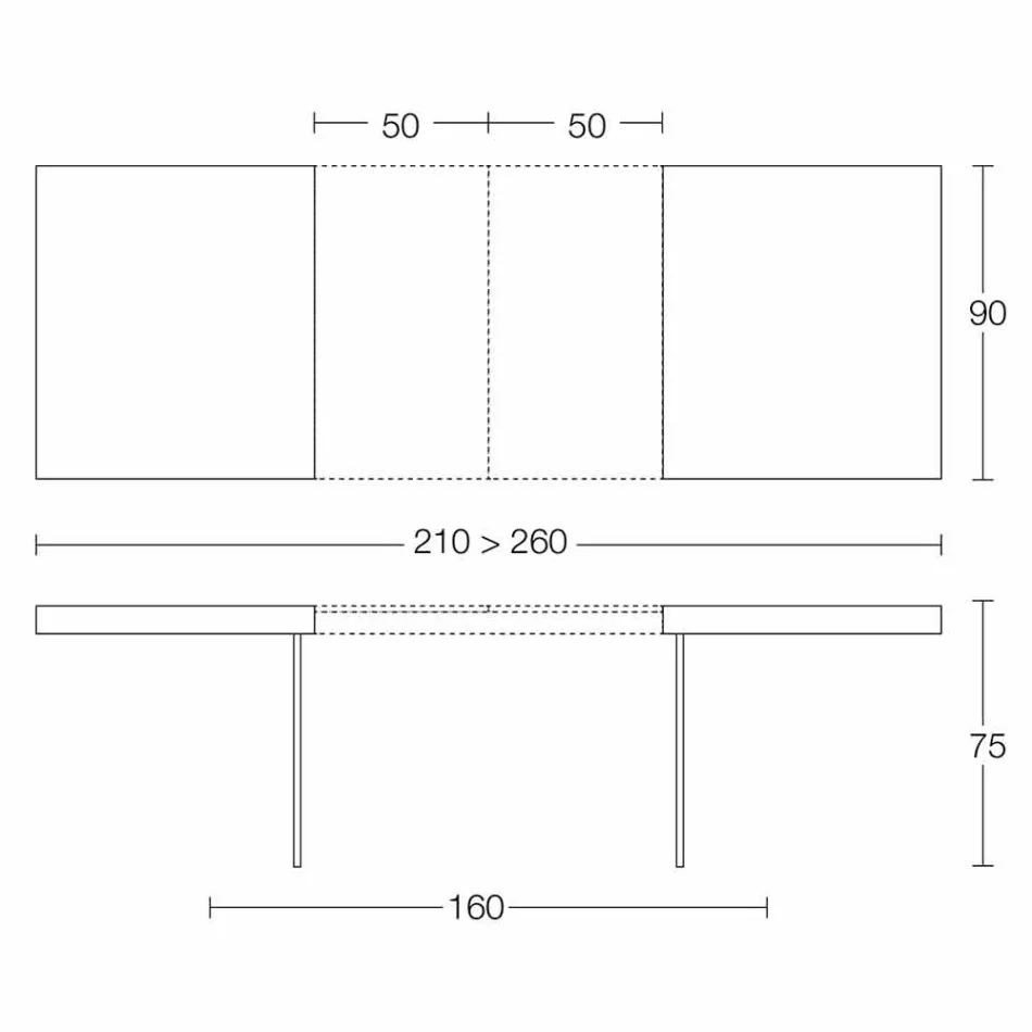 Tavolo da Pranzo Allungabile Fino 280 cm in Legno e Vetro Made in Italy - Focus Viadurini