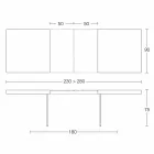 Tavolo da Pranzo Allungabile Fino 280 cm in Legno e Vetro Made in Italy - Focus Viadurini
